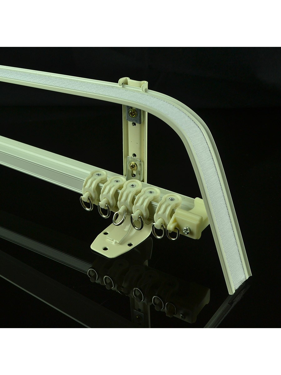 CHR8325 Ivory Bendable Double Curtain Tracks/Rails with ...