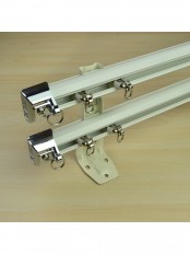 CHR7422 Ceiling & Wall Mount Custom Double Curtain Track Set (Color: Ivory)