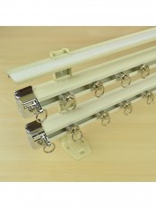 CHR7524 Ceiling & Wall Mount Triple Curtain Track Set with Valance Track