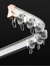 CHRY35 White/Champagne Mounted Custom Made Curtain Tracks For Bay Windows