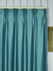 Extra Wide Swan Gray and Blue Solid Versatile Pleat Curtains