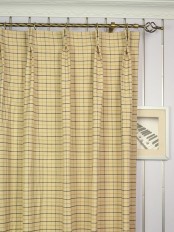 Extra Wide Hudson Cotton Blend Small Plaid Double Pinch Pleat Curtains