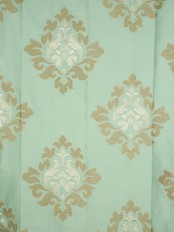 Halo Embroidered Medium-scale Damask Dupioni Silk Fabrics (Color: Magic mint)