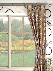 Halo Embroidered Vase Damask Double Pinch Pleat Dupioni Curtains