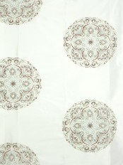 Halo Embroidered Round Damask Dupioni Silk Fabrics