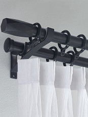 QYR86 1-1/8" New Arrival Luxury White Black Red Aluminum Alloy Matte Curtain rod sets