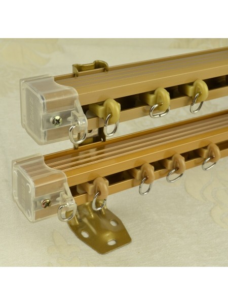 CHR6622 Aluminum Alloy Double Curtain Track Set (Color: Light Gold)