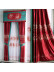 QYHL225N Silver Beach Embroidered Carp Jumping In The Water Red Faux Silk Custom Made Curtains(Color: Red)