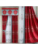 EQYHL225PA Extra Wide Gold Blue Red Embroidered Lotus Pinch Pleat Ready Made Blockout Curtains For Dining Room