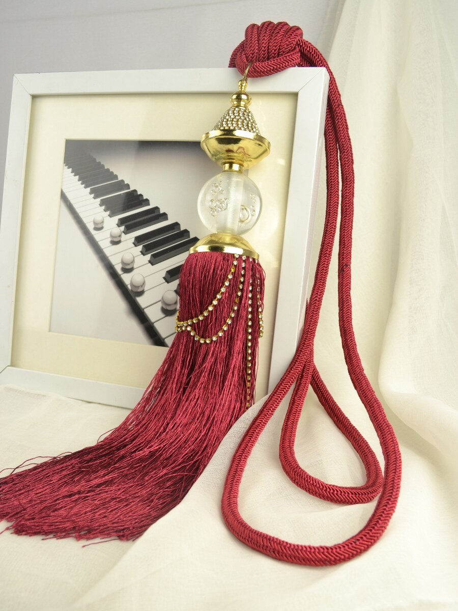 4 Colors QYM20 Polyester and Acrylic Curtain Tassel Tiebacks - Pair